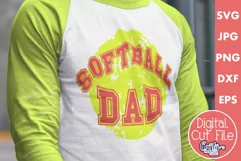 Softball Dad Grunge | Sports Svg Design Cut File Product Image 1