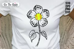 Softball SVG Flower SVG PNG Cutting Sublimation Product Image 3