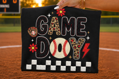 softball game day, checkered softball, softball png, faux embroidery, faux yarn design, softball shirt, sports sublimation, game day shirt, softball team, t shirt design
