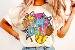 Game Day Softball, Preppy Softball PNG, Softball Mama PNG Product Image 2