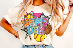Game Day Softball, Preppy Softball PNG, Softball Mama PNG Product Image 2
