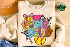 Game Day Softball, Preppy Softball PNG, Softball Mama PNG Product Image 4