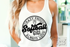 Crazy Proud Always Loud Softball Gigi SVG PNG Product Image 5