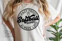 Crazy Proud Always Loud Softball Grammy SVG PNG Product Image 2