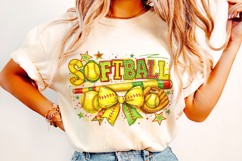 Softball Retro Coquette PNG Sublimation, Softball Mama PNG Product Image 3