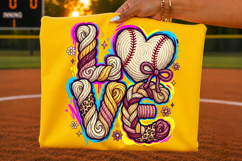 softball love png, faux yarn embroidery, softball png, softball shirt design, sports sublimation, softball fan png, softball gift, embroidered look png, softball team design, softball t shirt design