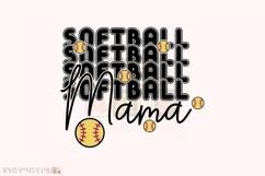 Retro Varsity Mom PNG, Softball Mama SVG T-shirt Design Product Image 1