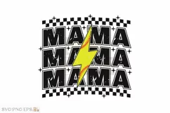 Retro Mom Lightning Bold Football Mama SVG T-shirt Design Product Image 1
