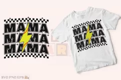 Retro Mom Lightning Bold Football Mama SVG T-shirt Design Product Image 2