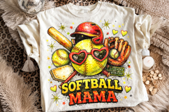 Retro Softball Mama PNG, Softball Game Day Sublimation Product Image 2
