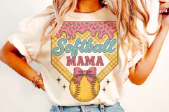 Softball Ice Cream Drip PNG, Softball Mama PNG, Game Day PNG Product Image 2