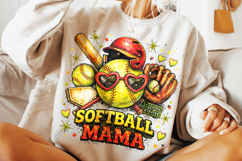 Retro Softball Mama PNG, Softball Game Day Sublimation Product Image 1