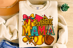Softball Mama PNG, Retro Softball PNG, Softball Coquette PNG Product Image 1