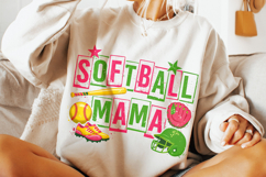 Retro Softball Mama PNG, Softball Game Day Sublimation Product Image 4