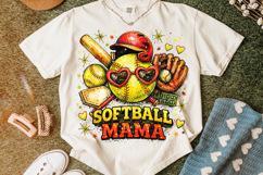 Retro Softball Mama PNG, Softball Game Day Sublimation Product Image 4