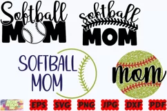 Softball Mom SVG | Softball SVG | Sport SVG | Mom SVG | PNG Product Image 3