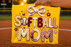 softball mom png, faux yarn embroidery, softball shirt design, sports sublimation, game day mom, softball family png, embroidered look png, softball supporter, softball gift png, softball t shirt design