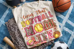 Living That Softball Mom Life PNG, Softball Game Day PNG Product Image 2