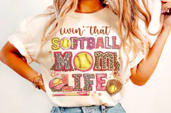 Living That Softball Mom Life PNG, Softball Game Day PNG Product Image 3