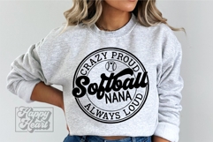 Crazy Proud Always Loud Softball Nana SVG PNG Product Image 4