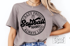 Crazy Proud Always Loud Softball Nanny SVG PNG Product Image 2