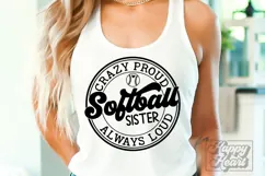 Crazy Proud Always Loud Softball Sister SVG PNG Product Image 1