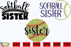 Softball Sister SVG | Sister SVG | Softball SVG | Sport SVG Product Image 2