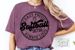 Crazy Proud Always Loud Softball Sister SVG PNG Product Image 3