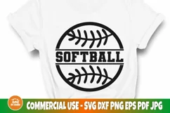 Softball SVG Cut File, Sports Team Svg, T Shirt Design Product Image 3