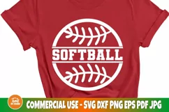 Softball SVG Cut File, Sports Team Svg, T Shirt Design Product Image 1