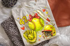 Softball PNG, Coquettee Bow Softball PNG, Softball Mom PNG Product Image 2