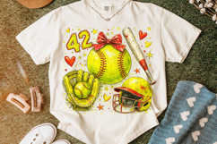 Softball PNG, Coquettee Bow Softball PNG, Softball Mom PNG Product Image 4