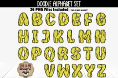 Grunge Softball Doodle Alphabet & Numbers | PNG Files Product Image 2