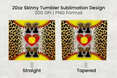 Softball Mom, Leopard 20 oz Skinny Tumbler Sublimation PNG Product Image 2