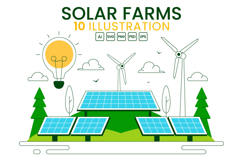 10 Solar Farms Illustration Product Image 1