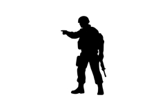 Soldier Giving Command Silhouette Illustration Design Product Image 1