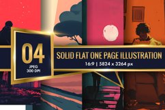 Solid Flat Colour Tone One Page Illustration Digital Paper Product Image 1