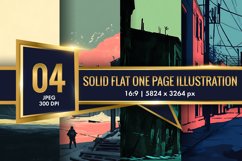 Solid Flat Colour Tone One Page Illustration Digital Paper Product Image 1