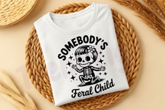 Somebody's Feral Child, Spooky Vibes Halloween Skeleton SVG Product Image 4