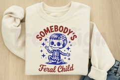 Somebody's Feral Child, Spooky Vibes Halloween Skeleton SVG Product Image 5