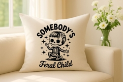 Somebody's Feral Child, Spooky Vibes Halloween Skeleton SVG Product Image 6