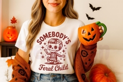 Somebody's Feral Child, Spooky Vibes Halloween Skeleton SVG Product Image 7