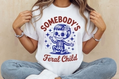 Somebody's Feral Child, Spooky Vibes Halloween Skeleton SVG Product Image 8