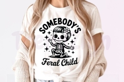 Somebody's Feral Child, Spooky Vibes Halloween Skeleton SVG Product Image 3