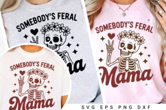 Somebody's Feral Mama SVG, Spooky Halloween SVG, Retro Funny Product Image 2