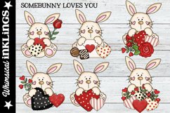 Somebunny Loves You-Valentines Day Sublimation Clipart Product Image 1