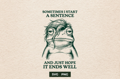 Sarcastic Tired Frog ADHD Meme SVG for Cricut Product Image 1