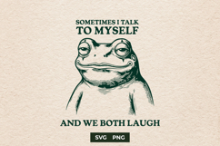 Funny Frog Sometimes I Talk To Myself SVG Clown Toad Product Image 1