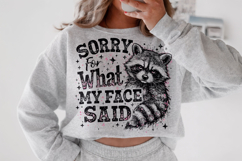 Sorry For What My Face Said Raccoon PNG, Sarcastic Funny PNG Product Image 2