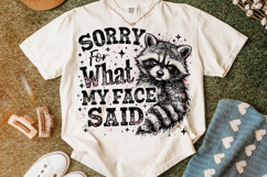 Sorry For What My Face Said Raccoon PNG, Sarcastic Funny PNG Product Image 4